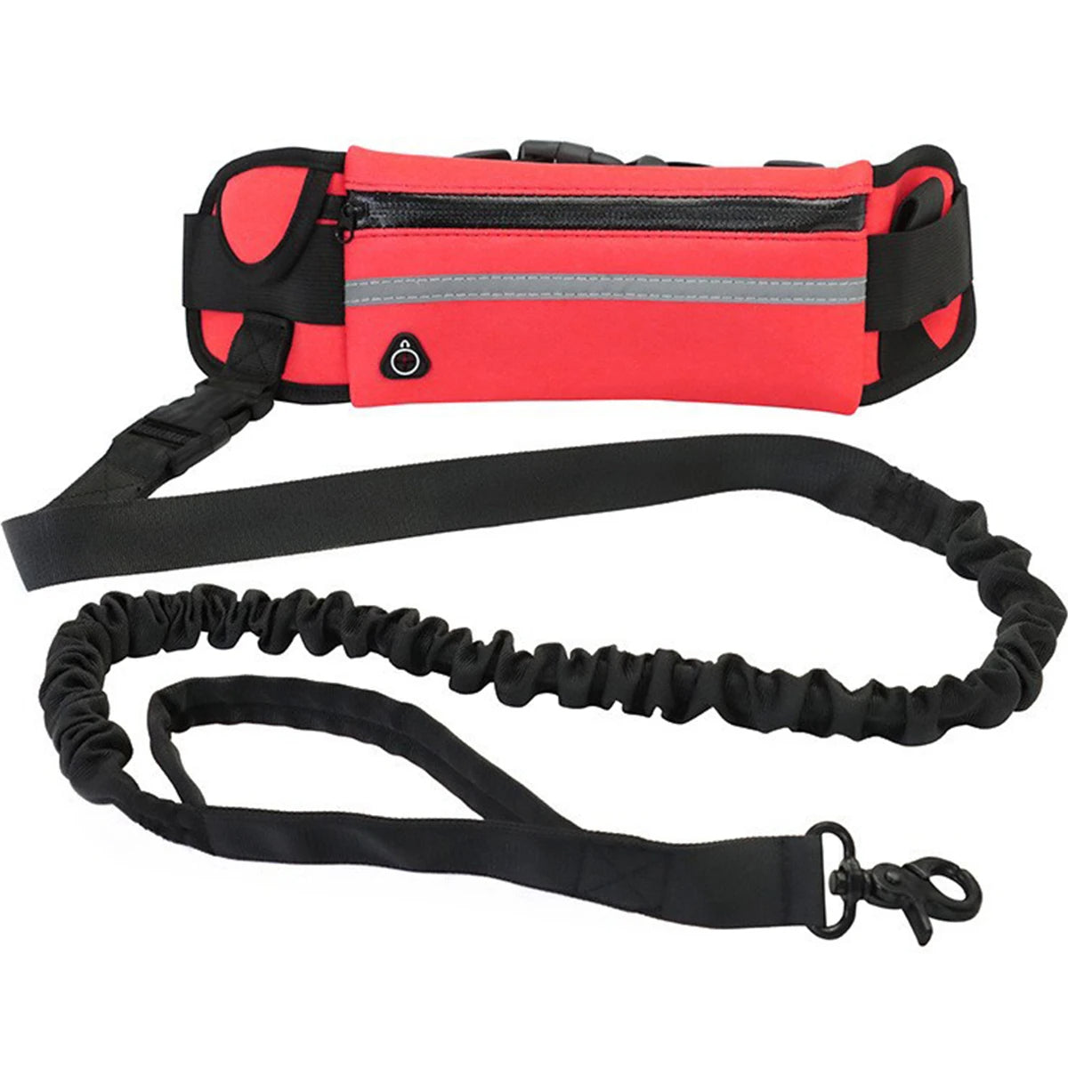 Hands-Free Dog Leash with Waist Pouch – Bungee Walking & Running Leash