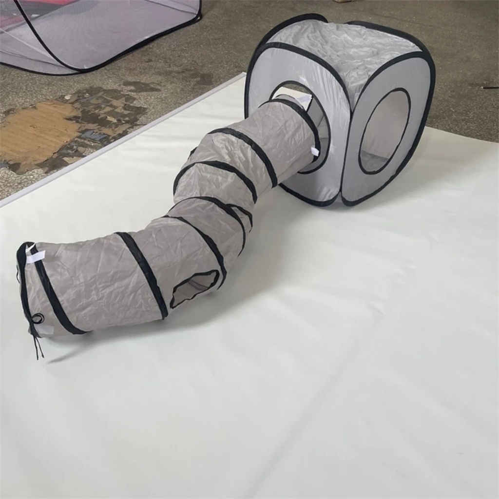 Collapsible Cat Tunnel with Cube Hideaway