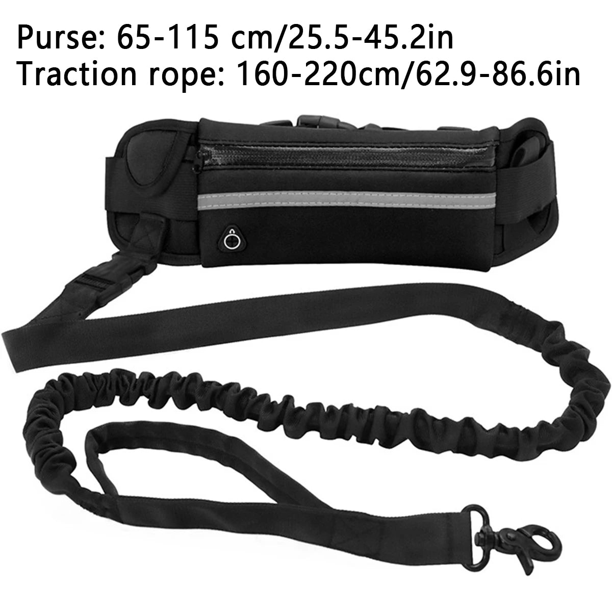 Hands-Free Dog Leash with Waist Pouch – Bungee Walking & Running Leash