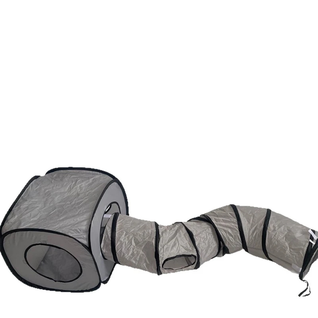 Collapsible Cat Tunnel with Cube Hideaway
