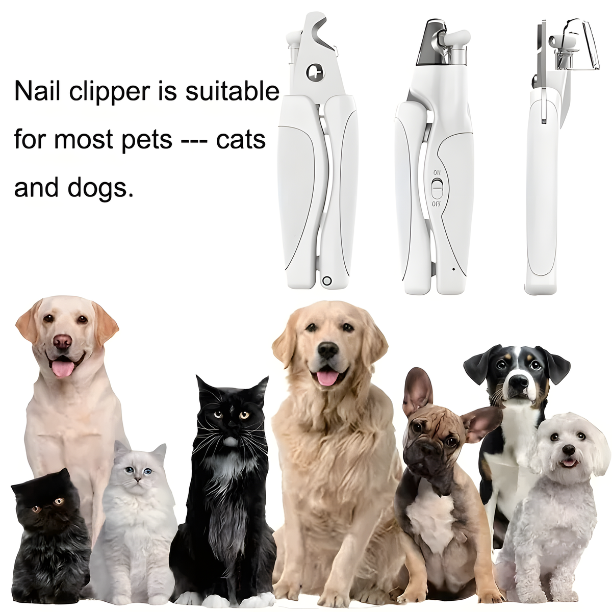 Rechargeable LED Pet Nail Clipper with Nail File