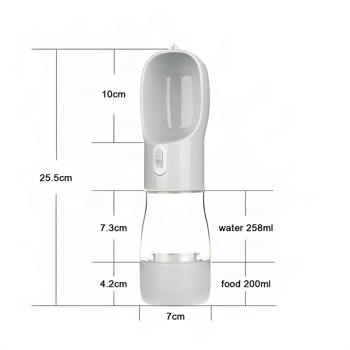 Portable Dog Water Bottle with Food Container – 2-in-1 Travel Cup