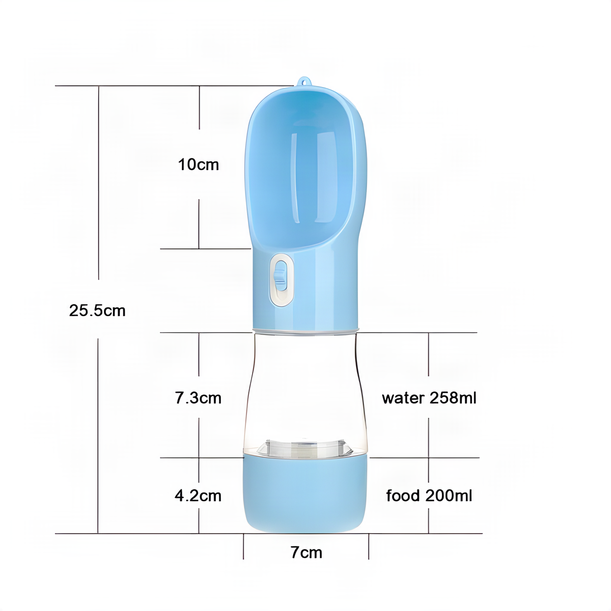 Portable Dog Water Bottle with Food Container – 2-in-1 Travel Cup